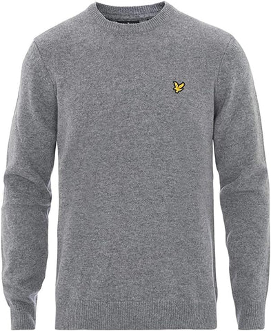 Lyle & Scott Men's Lambswool Crew Neck Jumper - Mid Grey