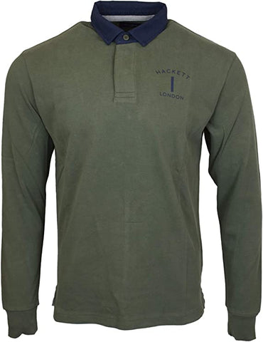 Hackett London Mr Classic Rugby Long Sleeve Polo - Green