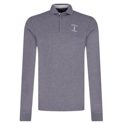 Hackett London Mr Classic Long Sleeve Polo - Grey