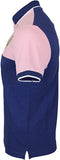 Hackett London Pieced Panel Polo - Navy/White/Pink
