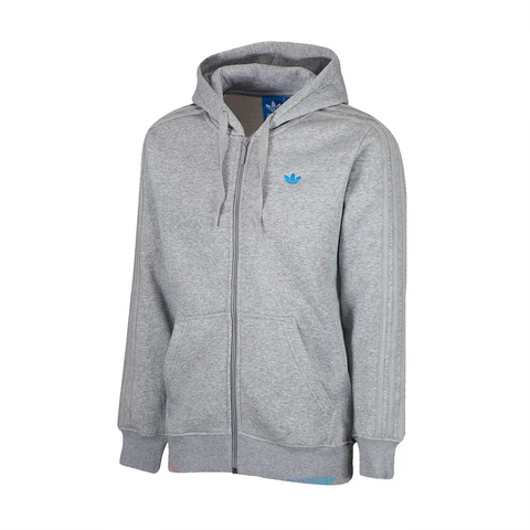adidas 'Originals' Trefoil Full Zip Hooded Track Top - Grey